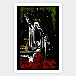 The Magician: Winter Nights - Snow Themed Tarot Card (Christmas VARIANT) Sticker